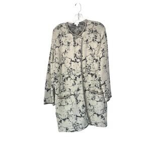 J. Jill Cardigan Duster White Blue Closet Staple Office‎ Maxi Casual Medium Pet